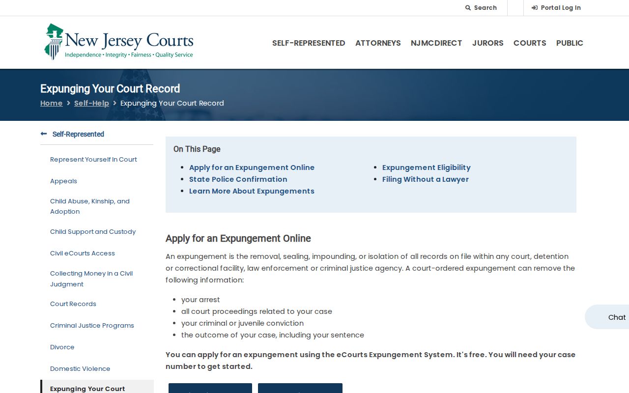 New Jersey criminal history expungement guidance